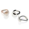 Folded Disc Button Rings - sterling silver and silicone rubber - nude, black, silver grey