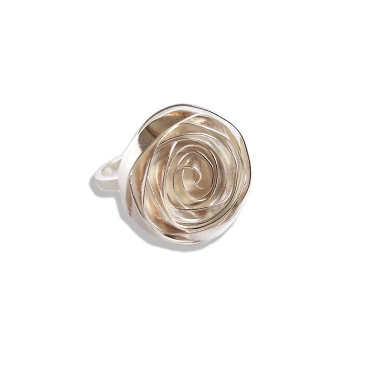 Romantic Rose Cocktail Ring - sterling silver