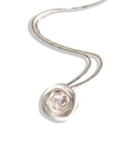 Romantic Rose Pendant Necklace - Medium - sterling silver