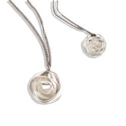 Romantic Rose Pendant Necklaces - Medium and Small - hand crafted in sterling silver