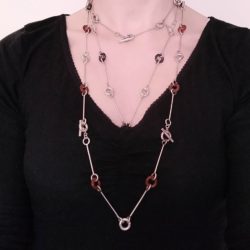 Torus Chain Necklace collection - handmade to order by Essemgé - lifestyle shot - multiple necklaces on model