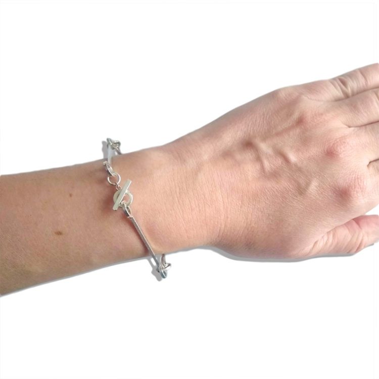 Nought Chain Bracelet - silver - worn