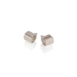 Silver Spring Coil Stud Earrings by Essemgé - on white background