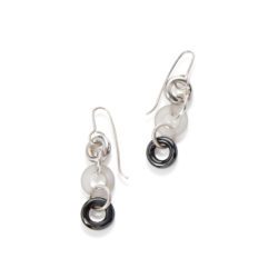 Hematite Torus Cocktail Earrings by Essemgé - on white background