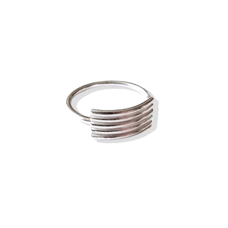 Spring Coil Striped Ribbed Ring - Classic variation
