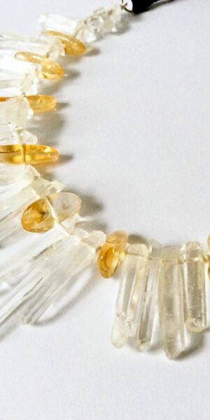 Rock Crystal Icicle Adjustable Necklace by Essemgé - closeup