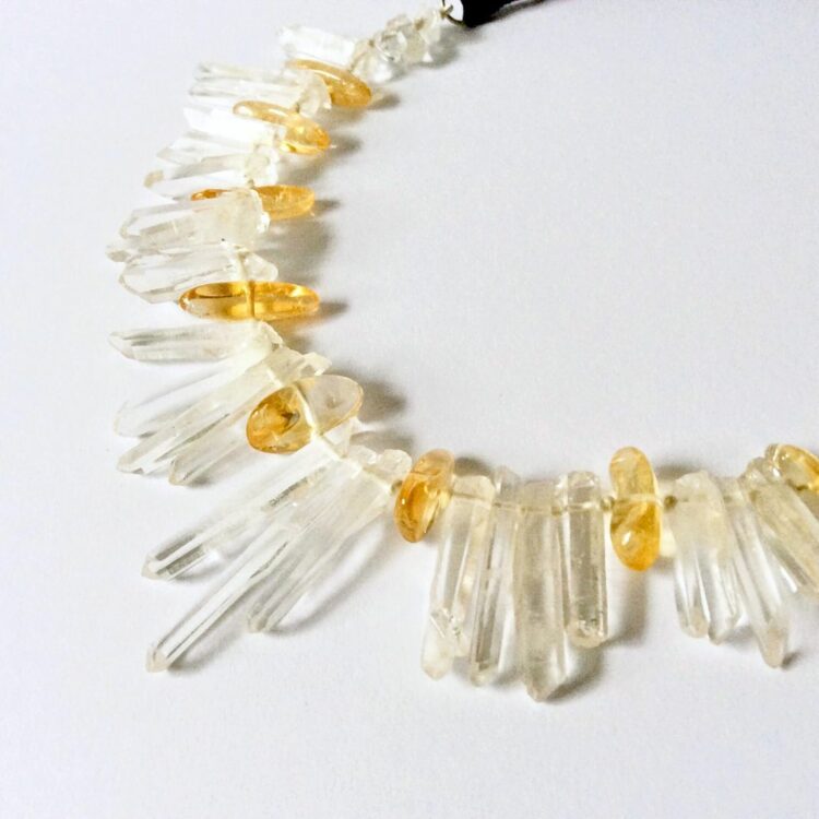 Rock Crystal Icicle Adjustable Necklace by Essemgé - closeup