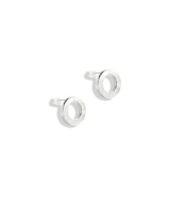 Urban Chic - Nought Stud Earrings - in sterling silver - on white background