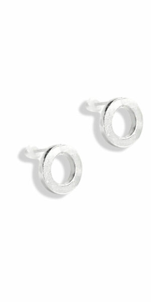 Urban Chic - Nought Stud Earrings - in sterling silver - on white background