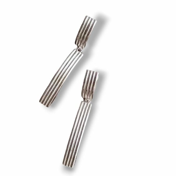 Silver Stripes Cocktail Earrings by Essemgé