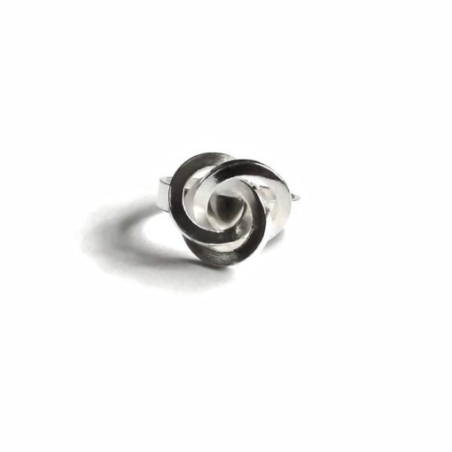 Silver Graphic Rose Ring