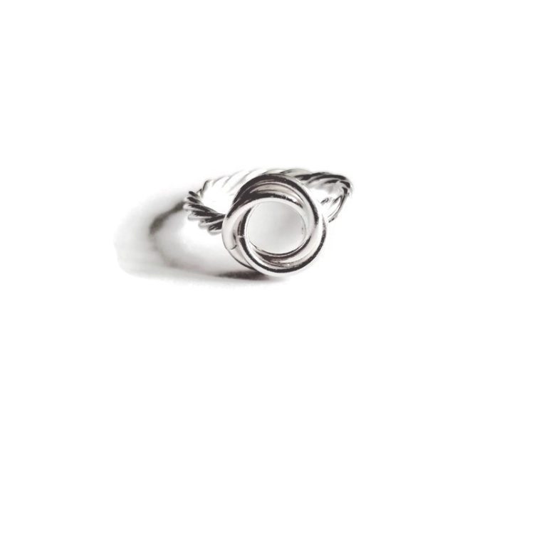 Silver Modern Rose Ring - on white background