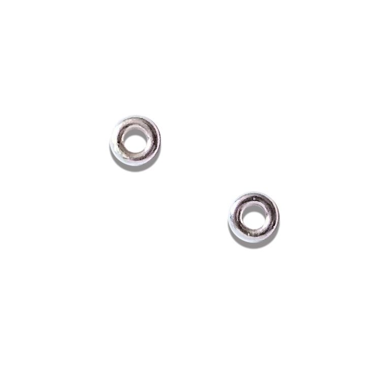 Silver Mini Torus Stud Earrings by Essemgé - on white background