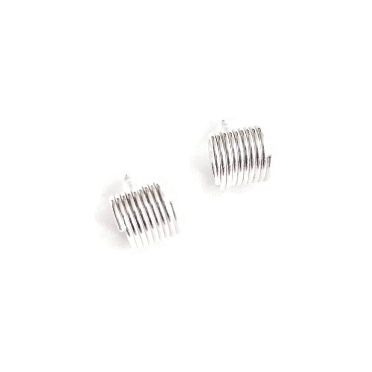 Spring Coil Stud Earrings - Maxi - silver