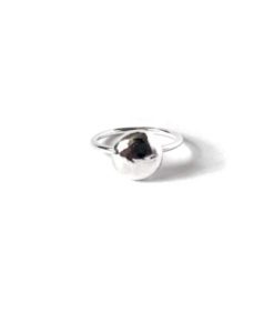 Maxi Candy Stacking Ring - Round pebble silver ring on white background