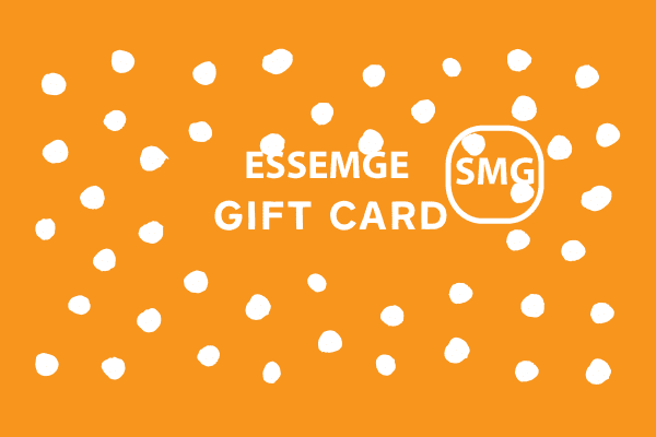 gift cards by Essemgé - white 'Gift Card' against dotted orange background