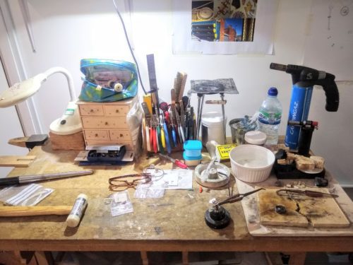 Get behind the scenes - bench with tools and equipment