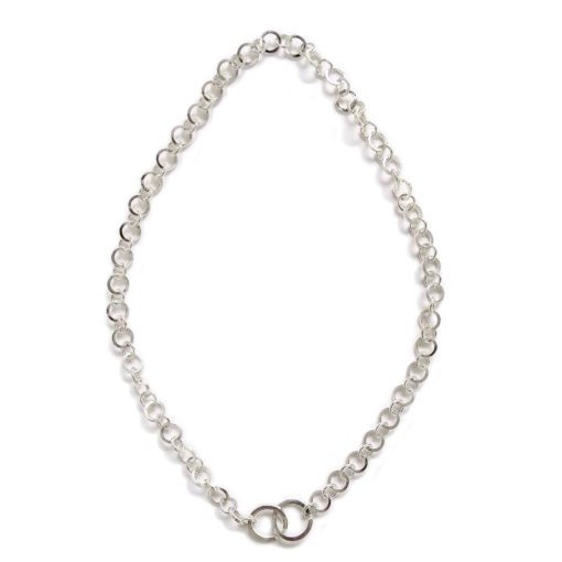 Nought Chain Necklace - silver necklace on white background