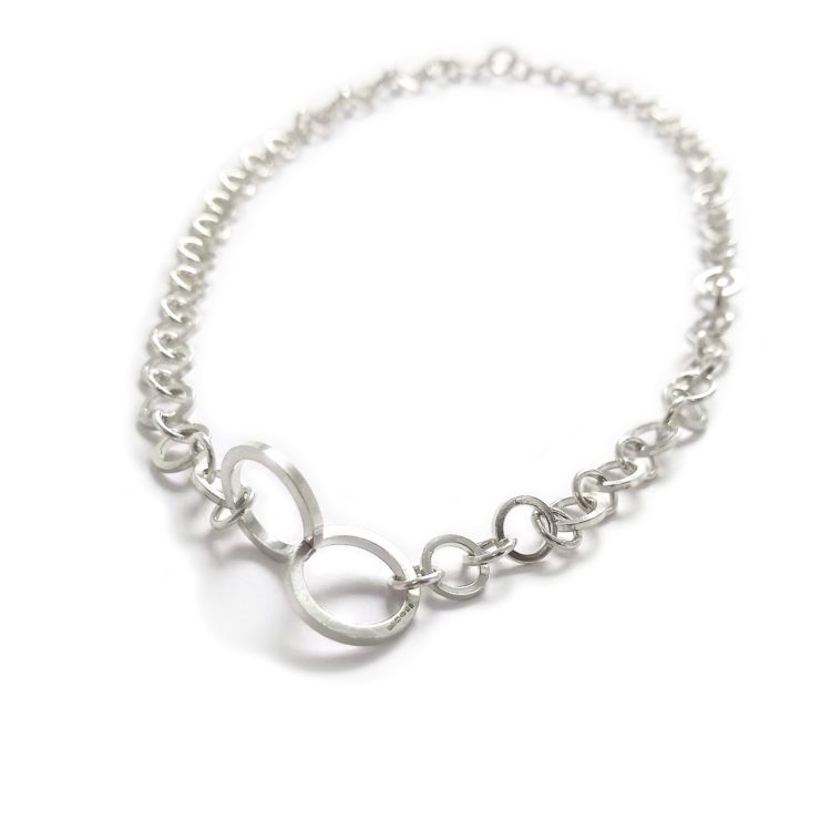 Nought Chain Necklace - silver necklace on white background