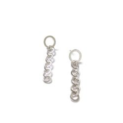 Nought-Chain-Dangle Earrings - on white background