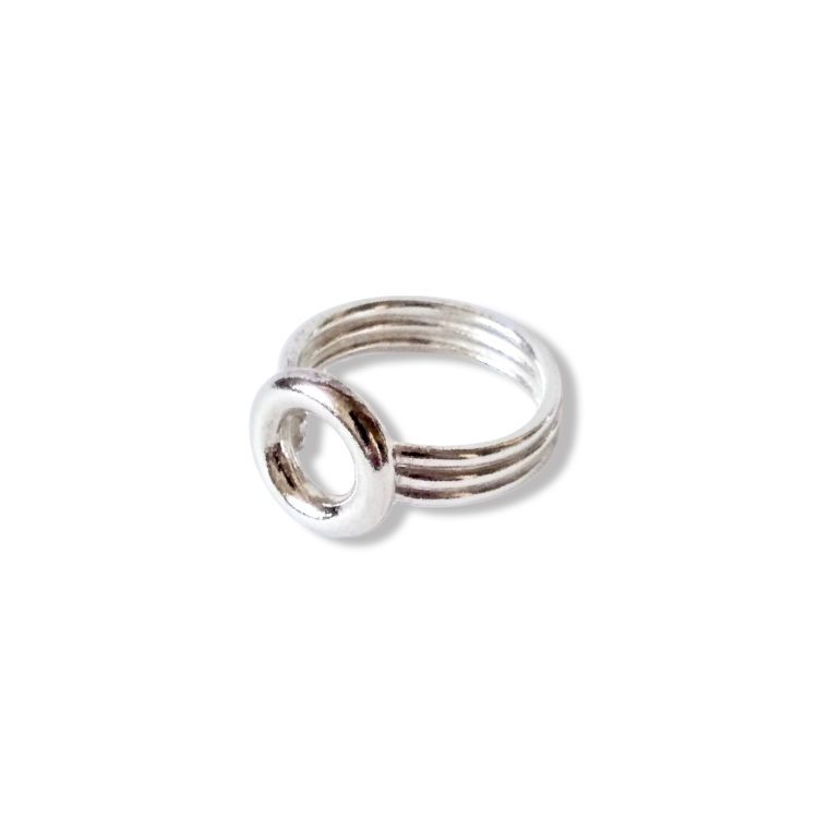 Silver Torus Ring - on white background