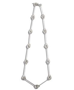 Silver Mini Torus Chain Necklace - on white background