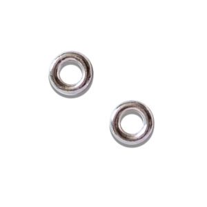 Silver Torus Stud Earrings - shiny - by Essemgé - on white background