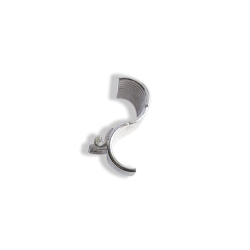 Silver Wave Brooch - upright from above - on white background