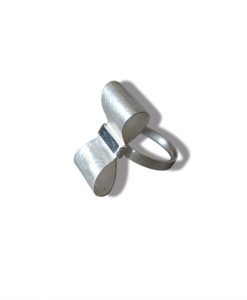 Silver Bowknot Ring - on white background