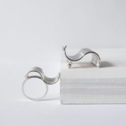 Silver Wave range - ring and brooch - on white display