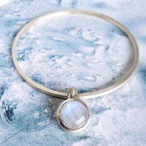 Silver Moonstone Charm Bangle by Essemgé - Jewellery & water