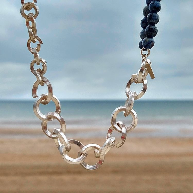 Bespoke Chain Necklace - jewellery commission designed and realised by Essemgé - shown hanging