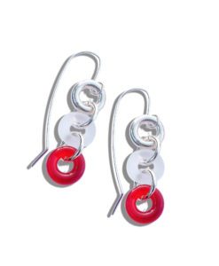 Carnelian Torus Cocktail Earrings by Essemgé - on white background