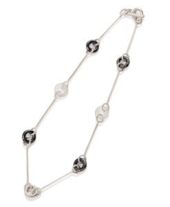 Hematite Torus Chain Necklace by Essemgé - on white background