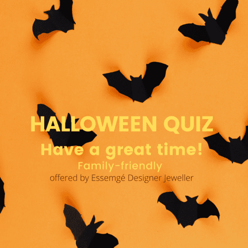 Halloween Quiz by Essemgé - Orange background with paper bats