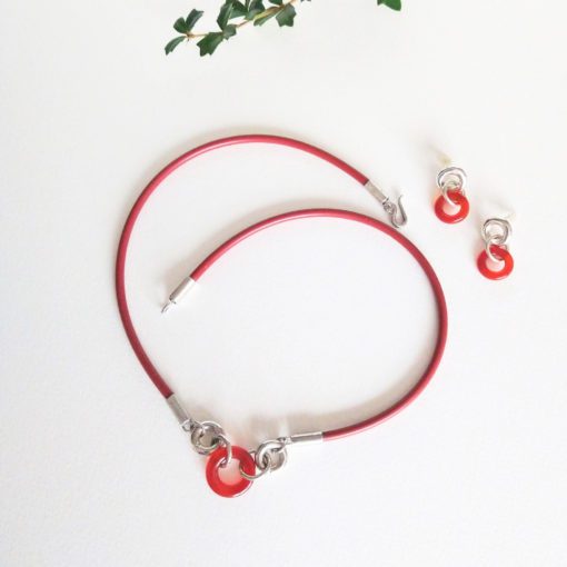 Christmas Special Gift Set - Carnelian Torus Earrings and Necklace