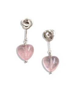 Short Rose quartz 2-Part Earrings by Essemgé