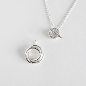 Modern Rose Chain Necklace by Essemge - Removable Pendant removed and pictured next to necklace - on white background