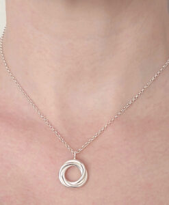 Modern Rose Chain Necklace by Essemgé - Worn as a Pendant Necklace - Pictured from the front