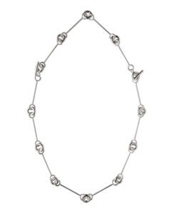Torus Modular Necklace by Essemgé - silver necklace pictured extended with matching bracelet