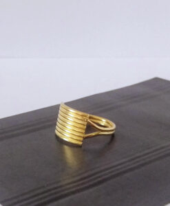 Large Gold Stripes Ring by Essemgé