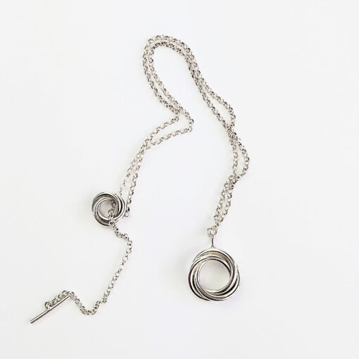 Modern Rose T-Bar Necklace w Pendant by Essemgé