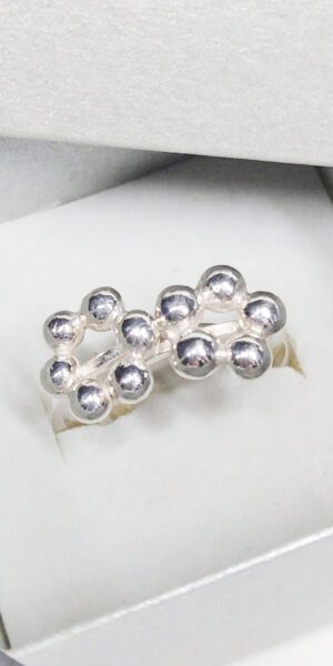 Flower Power rings set by Essemgé - 2 silver rings in a gift box