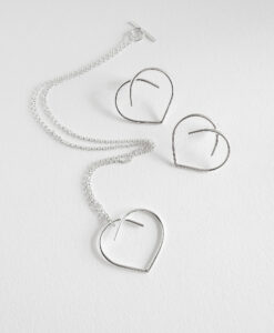 Heart necklace earrings set - Maxi