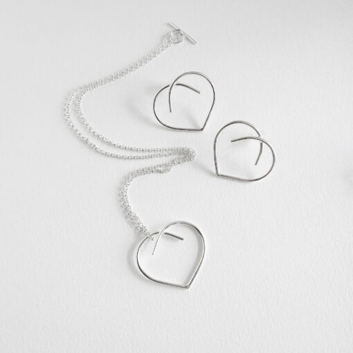 Heart necklace earrings set - Maxi