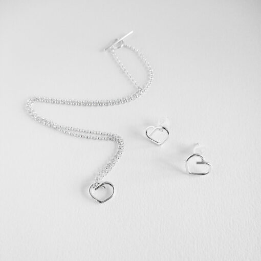 Heart necklace earrings set - Mini size - by Essemgé