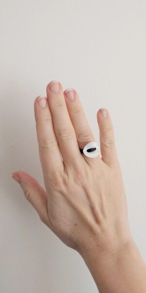 Petal Button Ring by Essemgé - on model