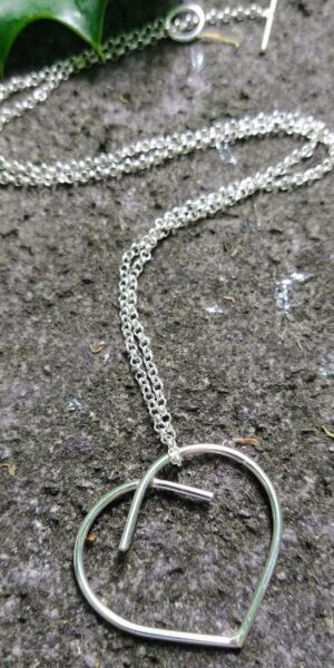 Maxi silver heart pendant necklace by Essemgé