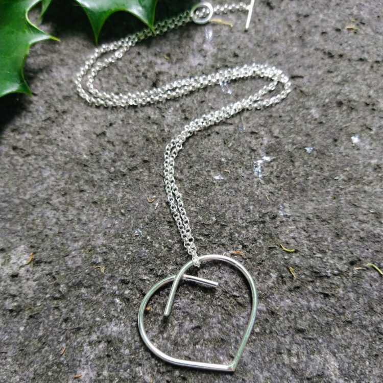 Maxi silver heart pendant necklace by Essemgé
